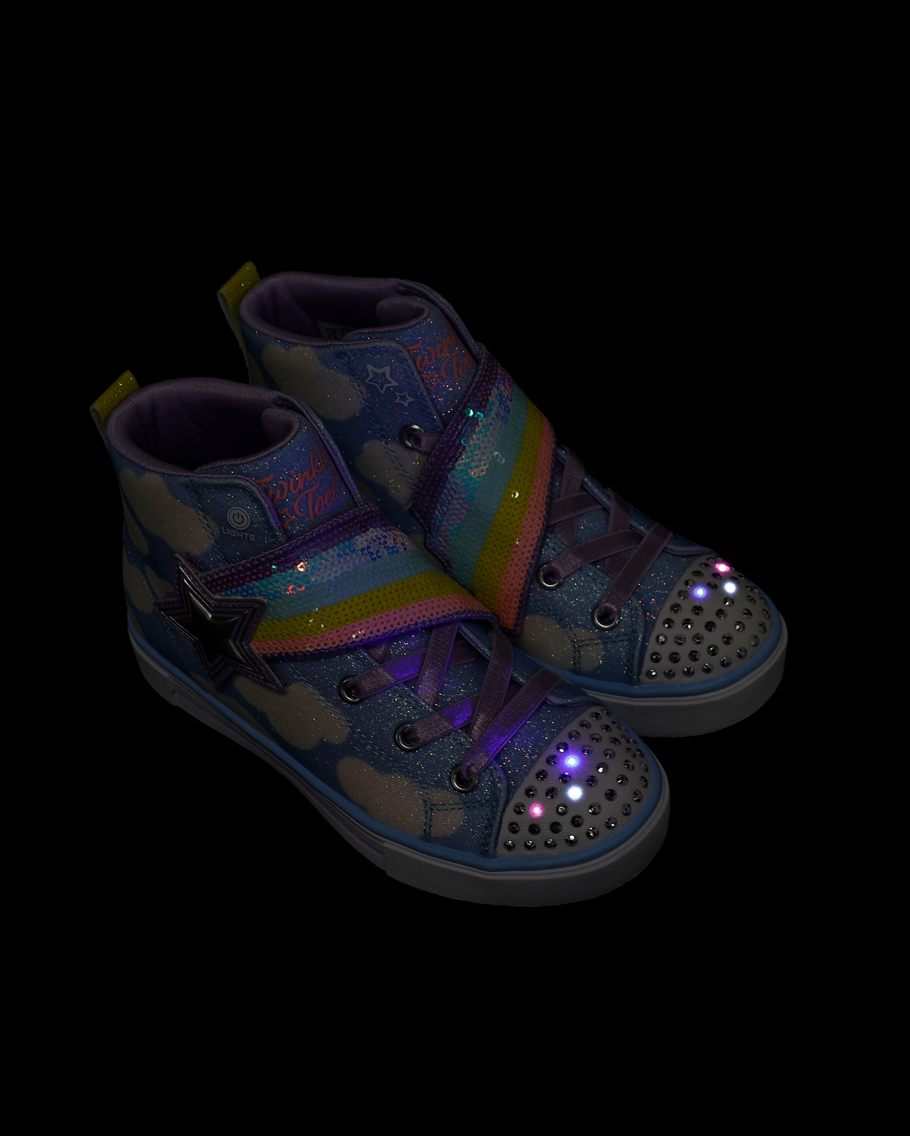 High top skechers twinkle on sale toes